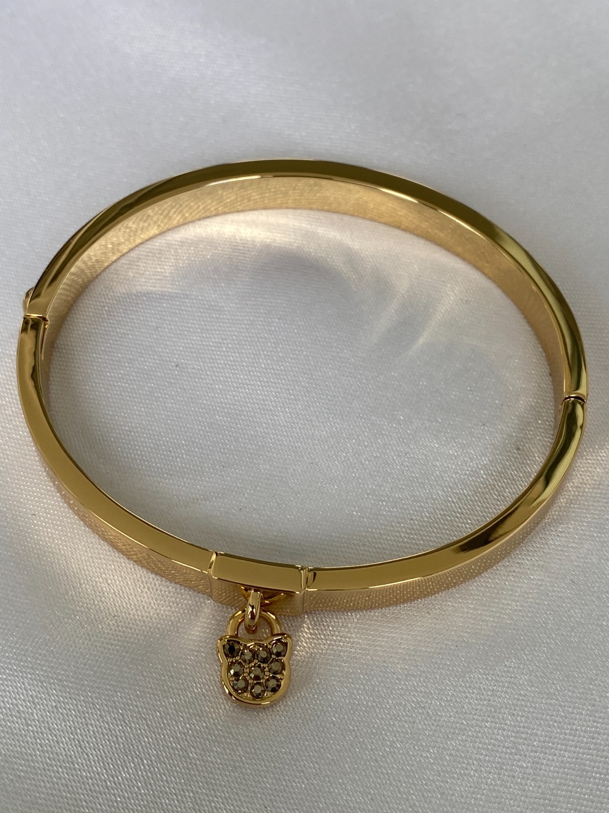 Karl Lagerfeld Choupette Lock Hinge Bangle with Crystal from Swarovski