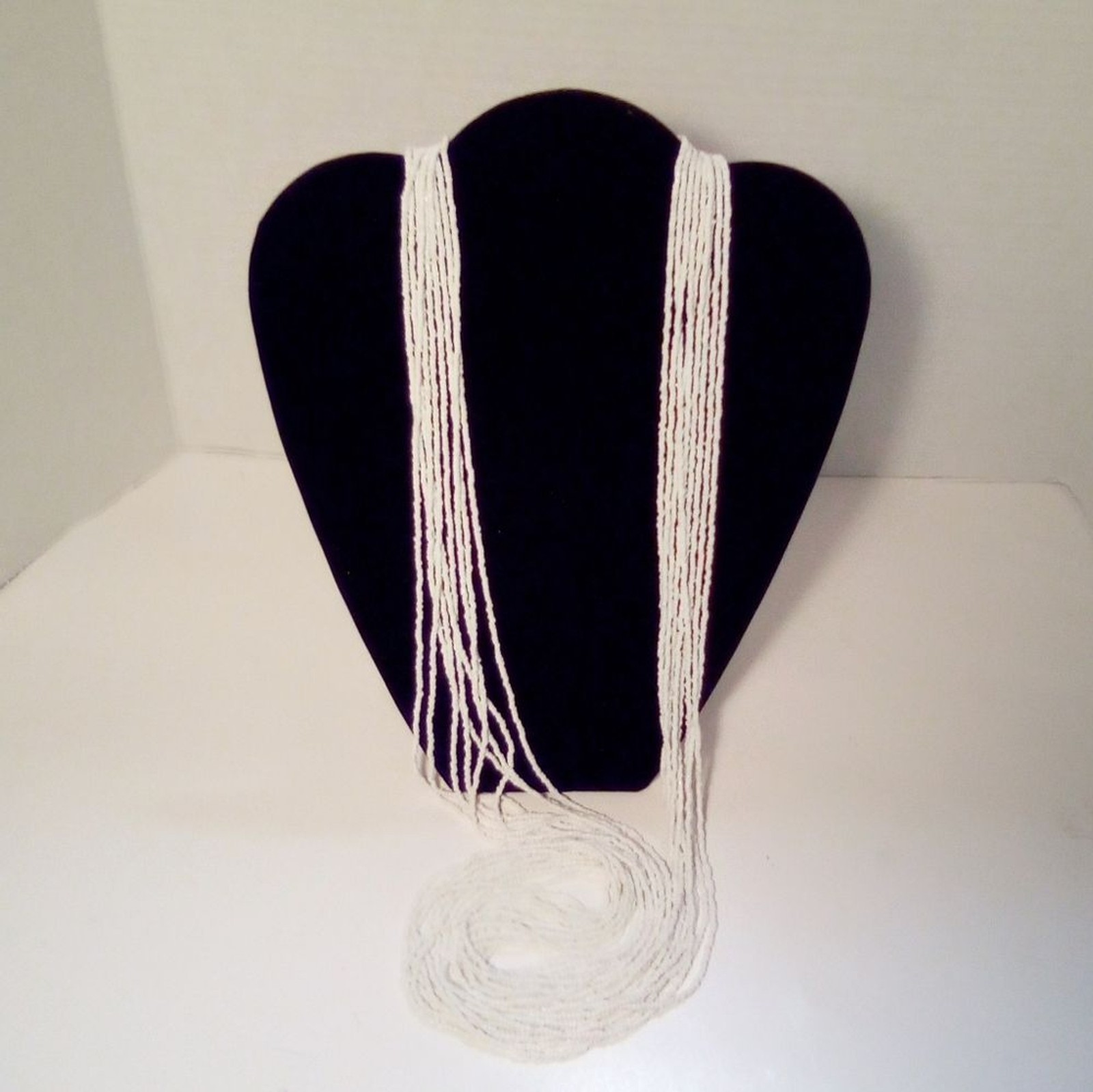 Fashion Necklace White Beads Beach Coastal Multi Strands Lobster Claw Clasp
