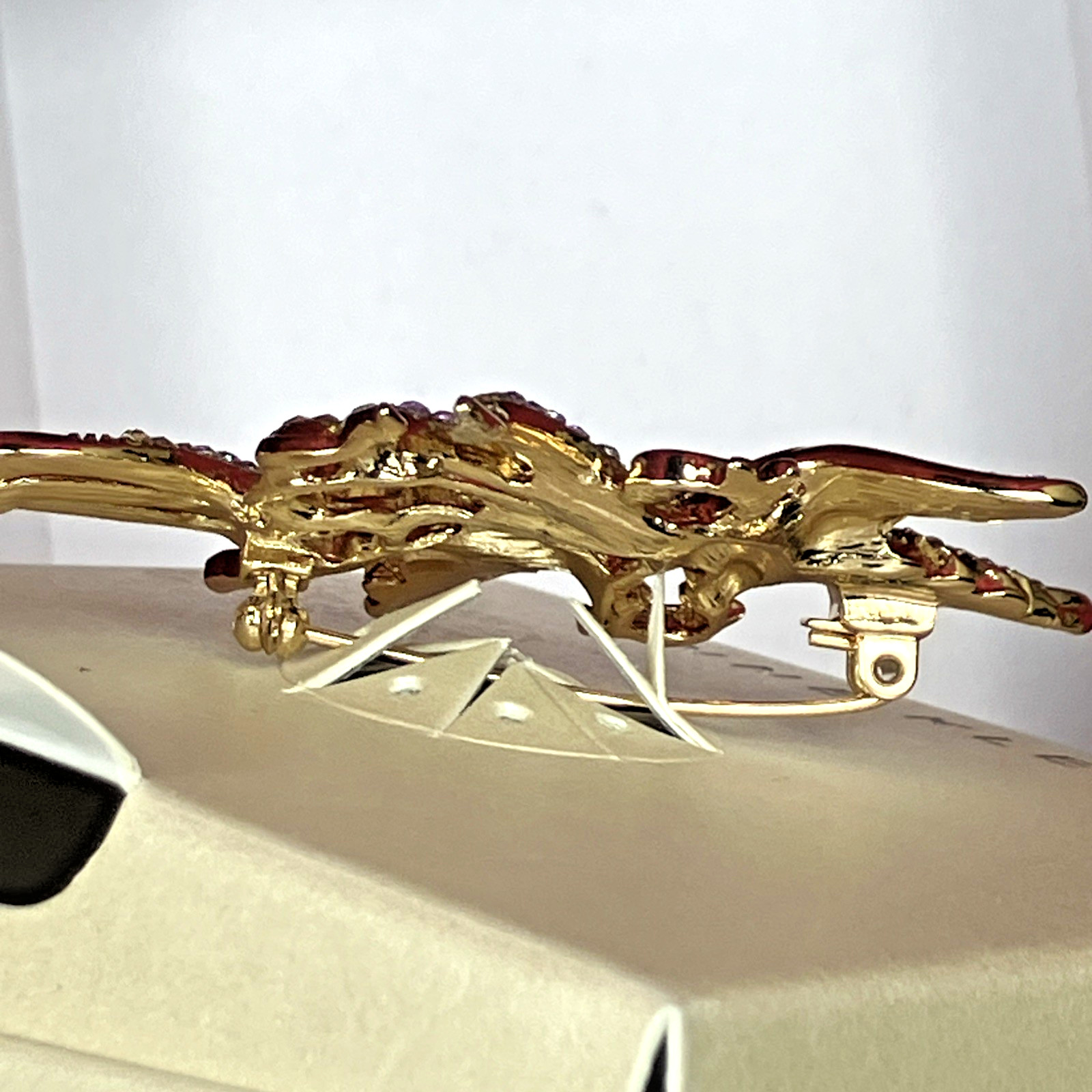 Anne Klein Multi Stone Love Birds Purple Motif Pin NIB Orig. $32