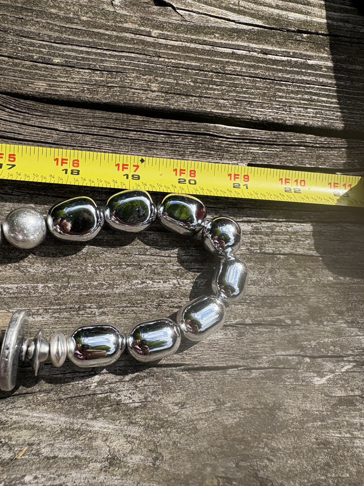 Chico’s Necklace Women’s Silver Tone Beaded City Boho Long Vintage