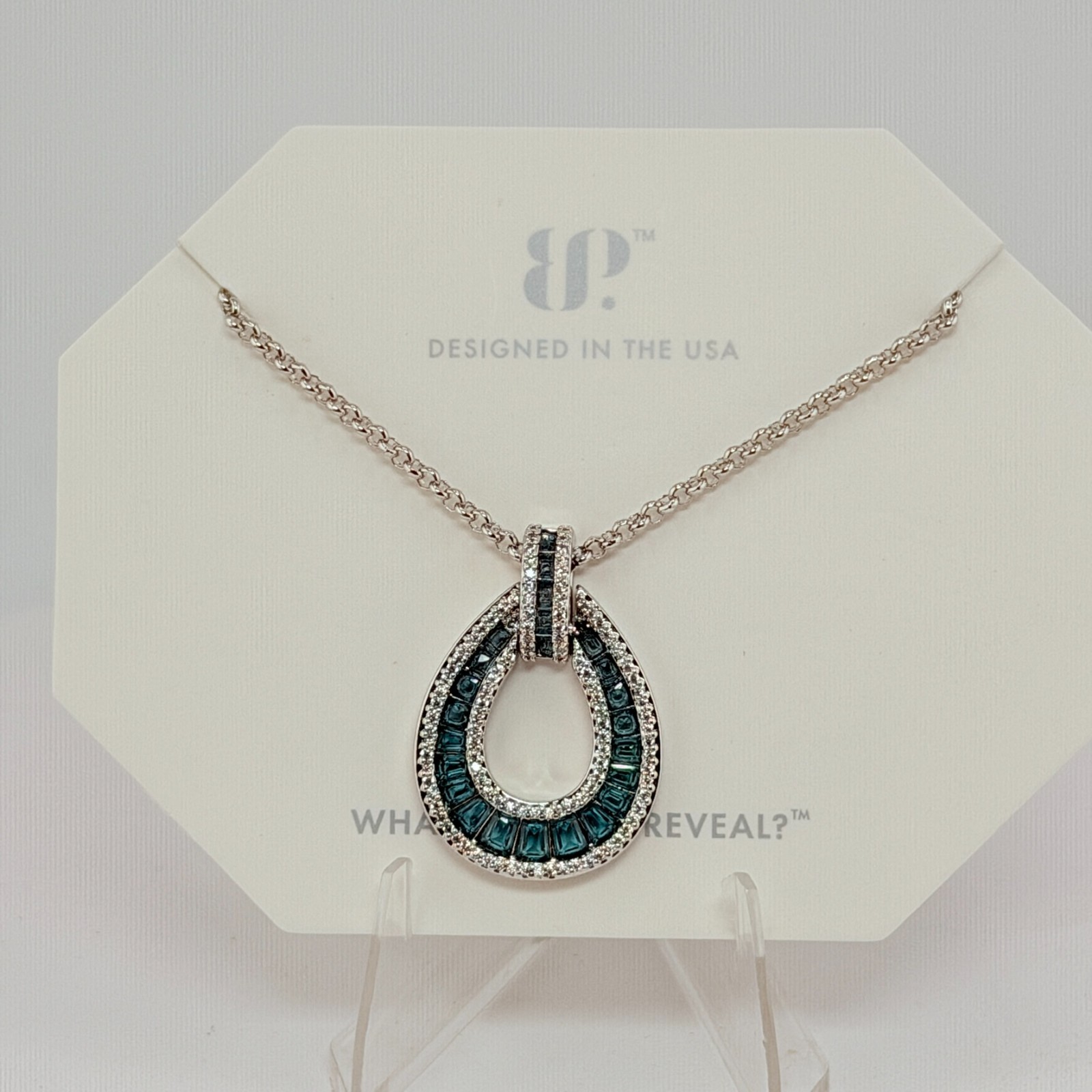 Bomb Party Necklace “Beautiful In The Detail” Paraiba Tourmaline Rhodium NK58873