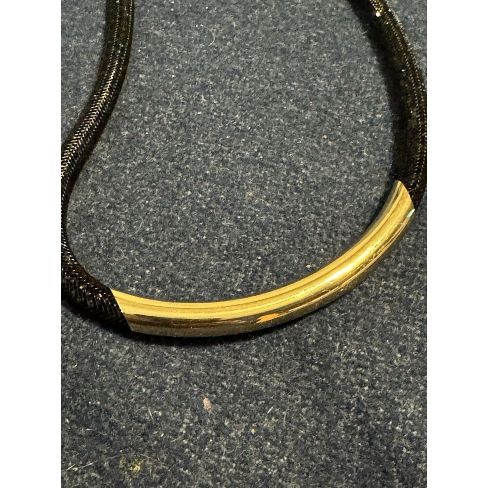 Aldo Black Mesh Sparkle Cord with Gold-Tone Bar 18in 2.5 Extender