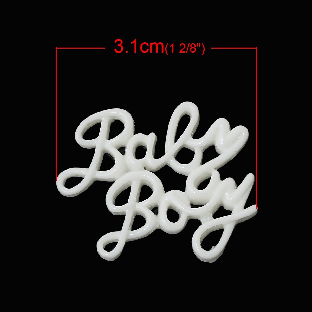 Sexy Sparkles 10 Pcs Resin Embellishments Findings Baby Letters 3cm X 24mm (Whit