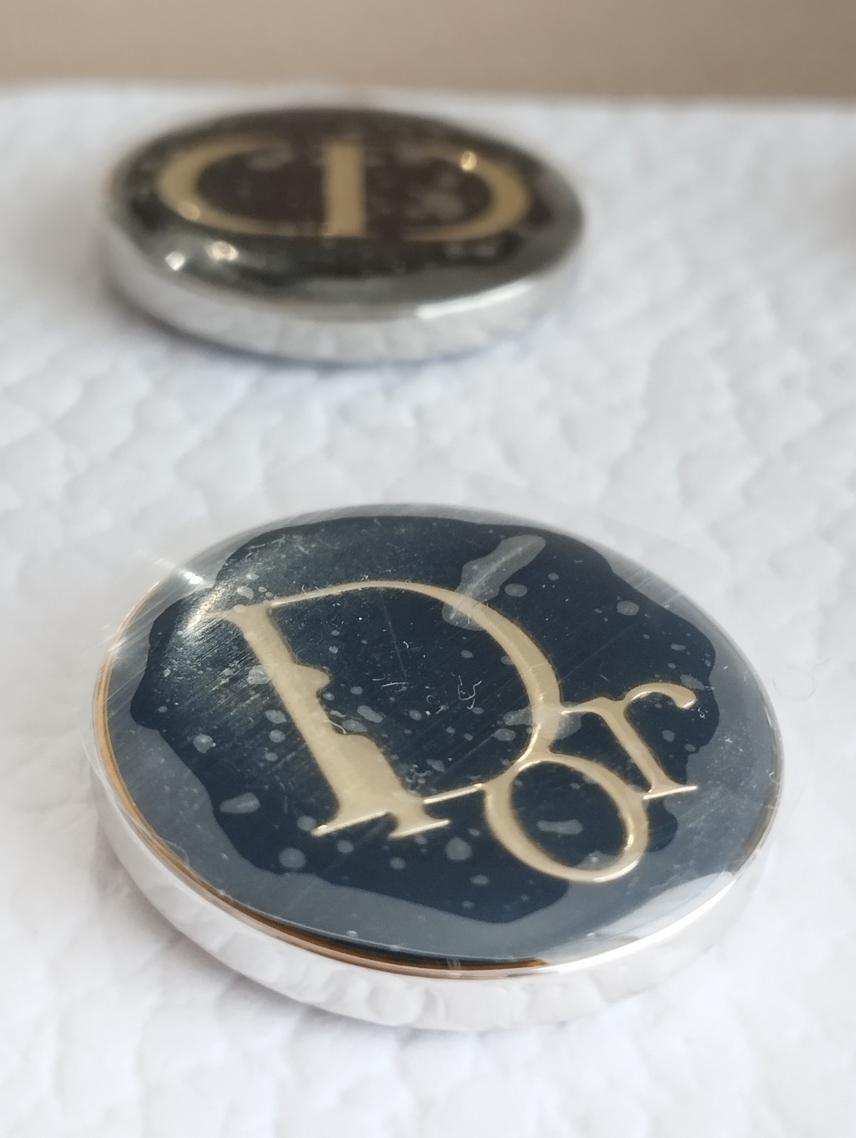Christian Dior Novelty Pin Lapel Set of 4 Black Pin Badge w/BOX NEW from JAPAN