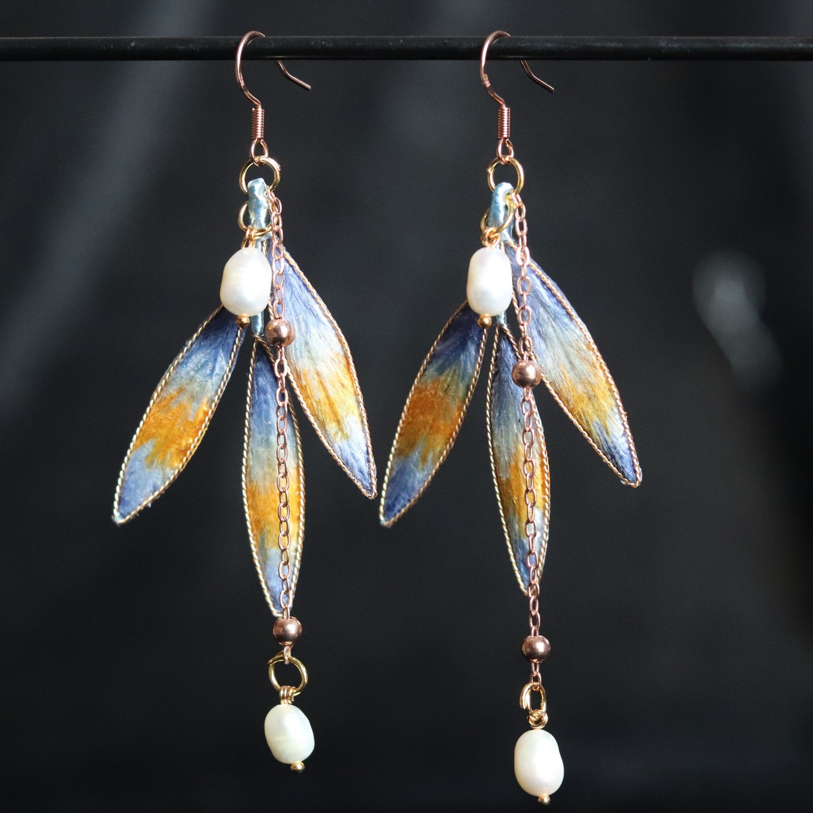 Chinese Style Velvet Flower Earrings Hanfu Qipao Ear Clips Women