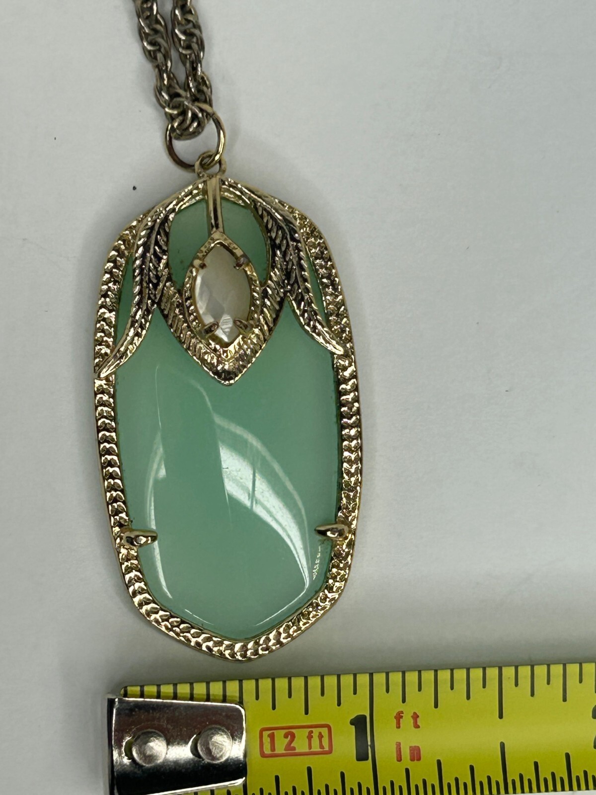 Kendrea Scott Necklace 30in Gold Tone Mint Green Chalcedony Roxanne Darby Rae