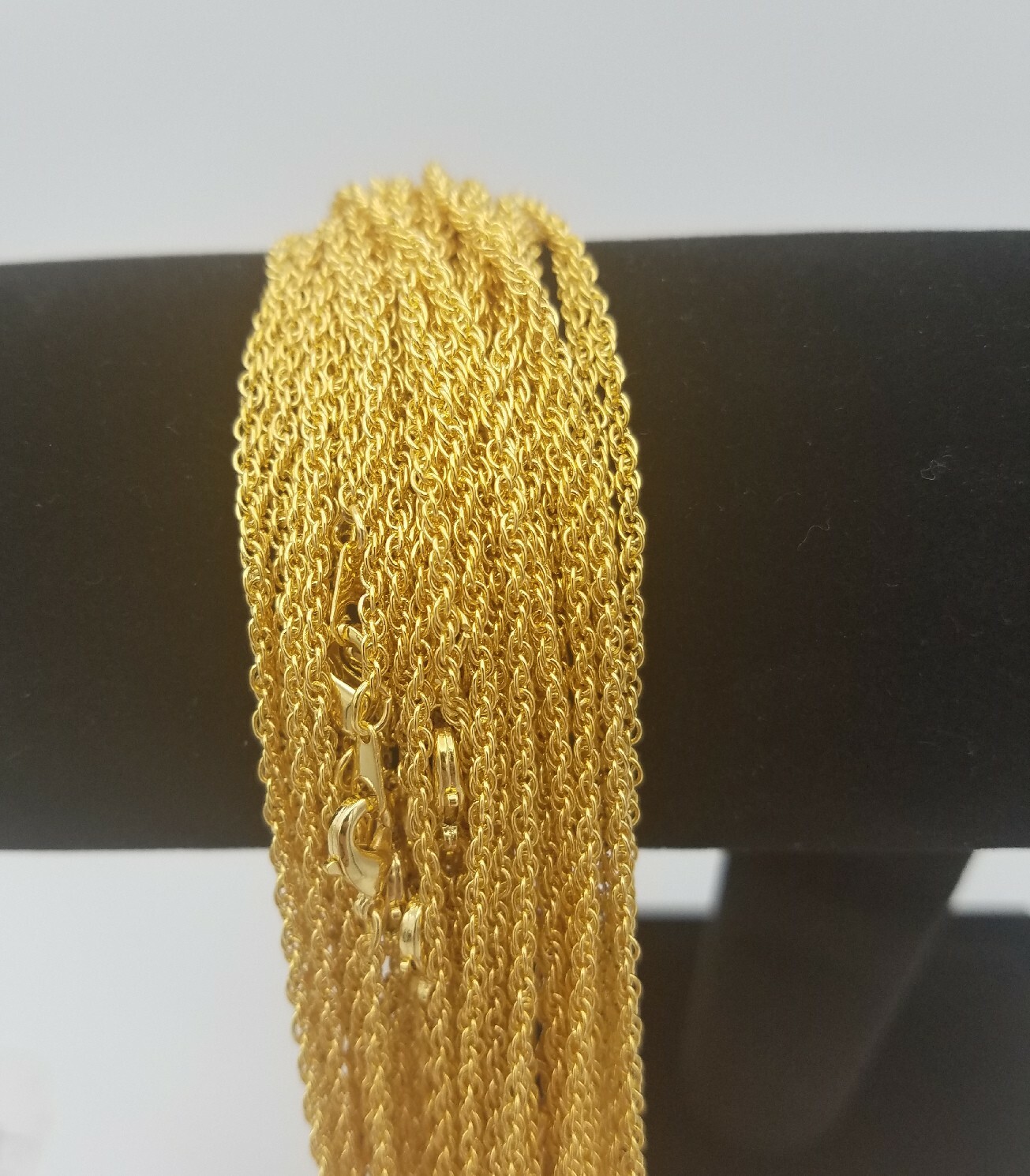 WHOLESALE LOTS OF 5-144 PIECES OF 14 KT GOLD PLATED 20″ ROPE NECKLACES