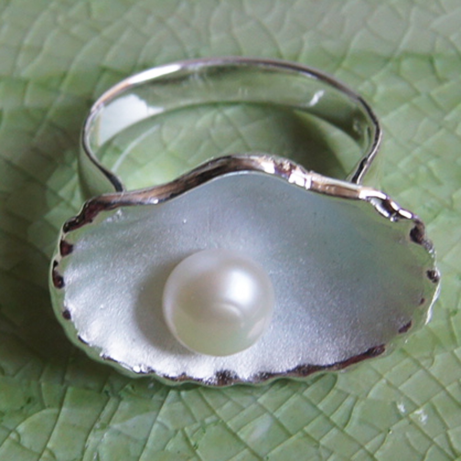 Handmade 925 Sterling Silver Scallop Shell Ring Size 6 L Coastal Ocean Jewelry
