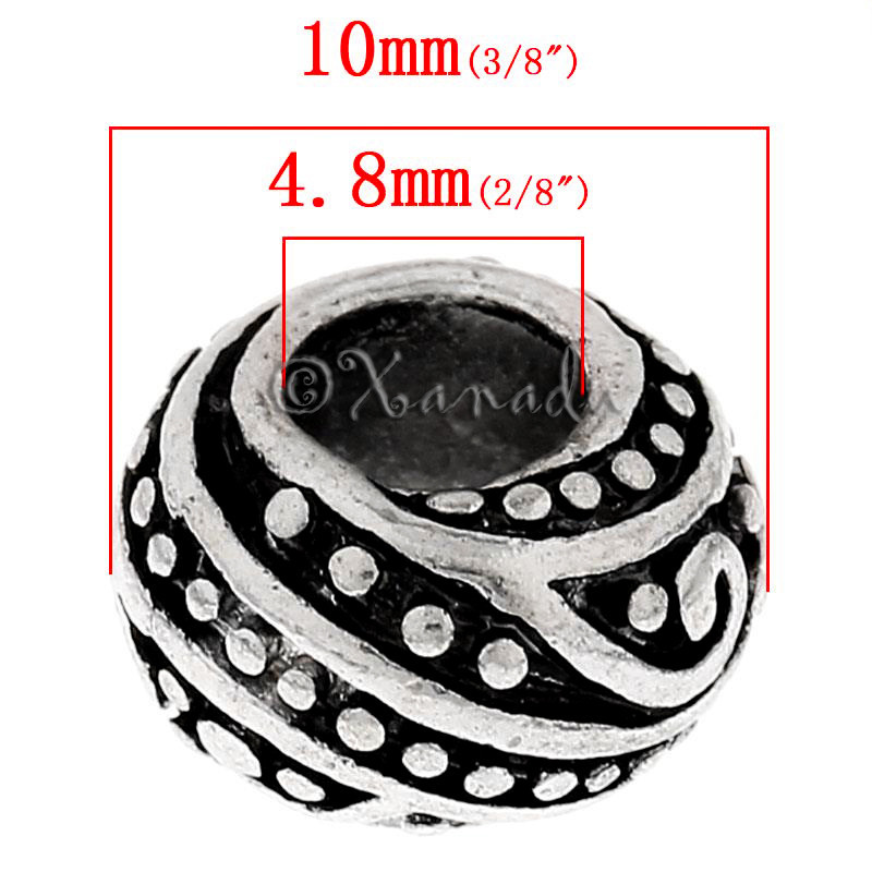 5PCs Wholesale Scroll European Beads – Silver Spacer Beads For Charm Bracelets