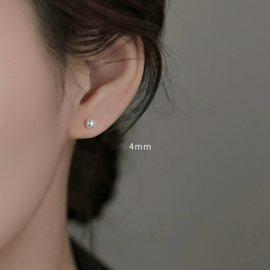 Womens Girls Surgical Steel Silver Round White Pearl Stud Earrings Screw Back