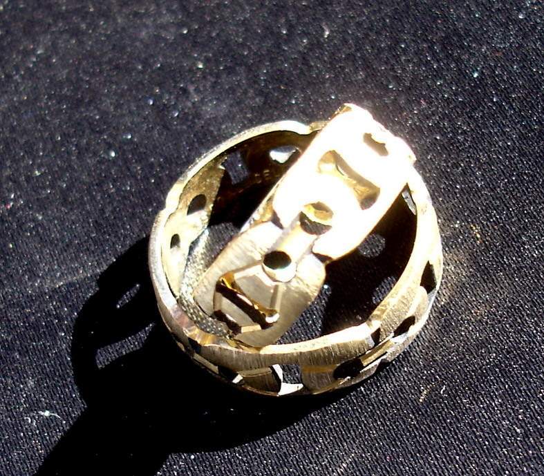 2 Machine Bright cut design Rings Gold Fill Sample -Chain link – sz 11.25 & 6.75