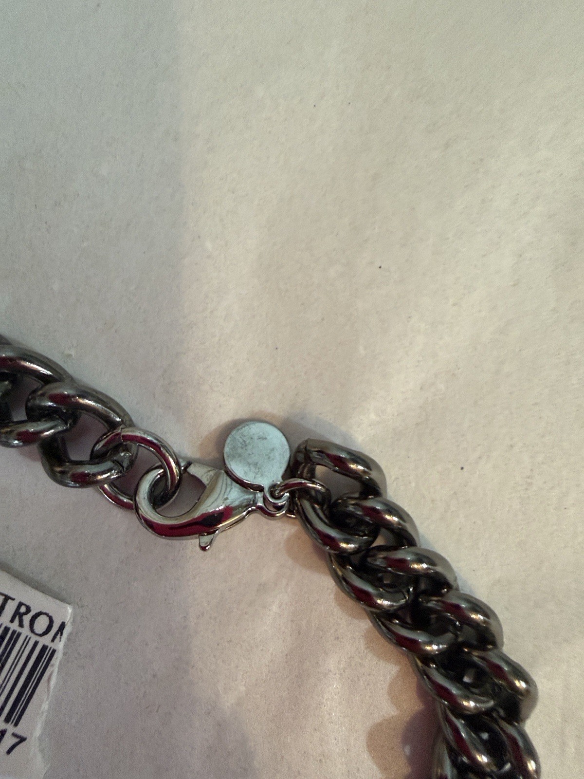 NWT Alexis Bittar Black Lucite Link Chain Necklace in Gunmetal