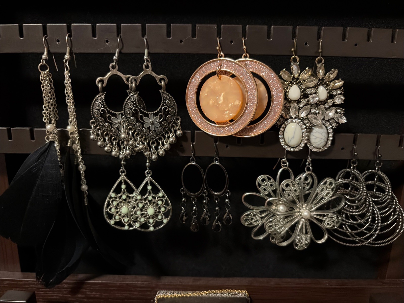 Lot 8 Pair Of Chandelier Earrings Pierced Dangle Hook Earrings Rhinestone