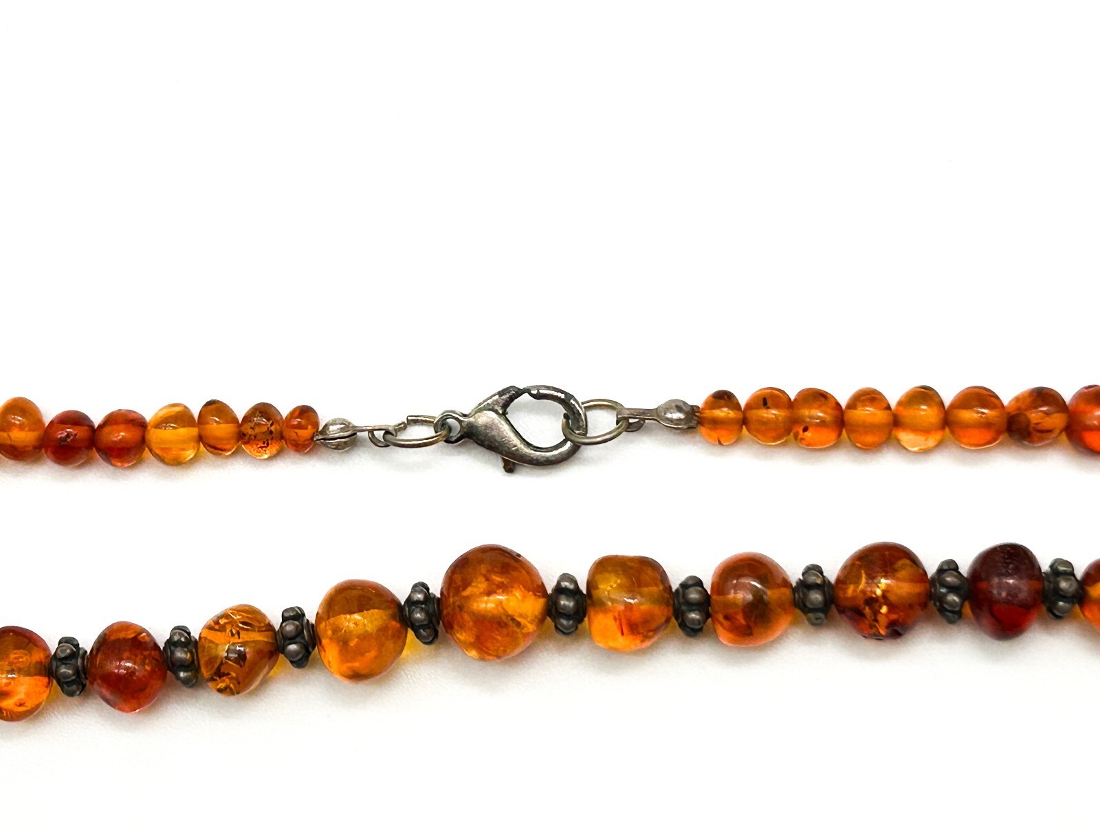 Vintage Baltic Amber Bead Necklace Graduated Honey Cognac Amber 18”