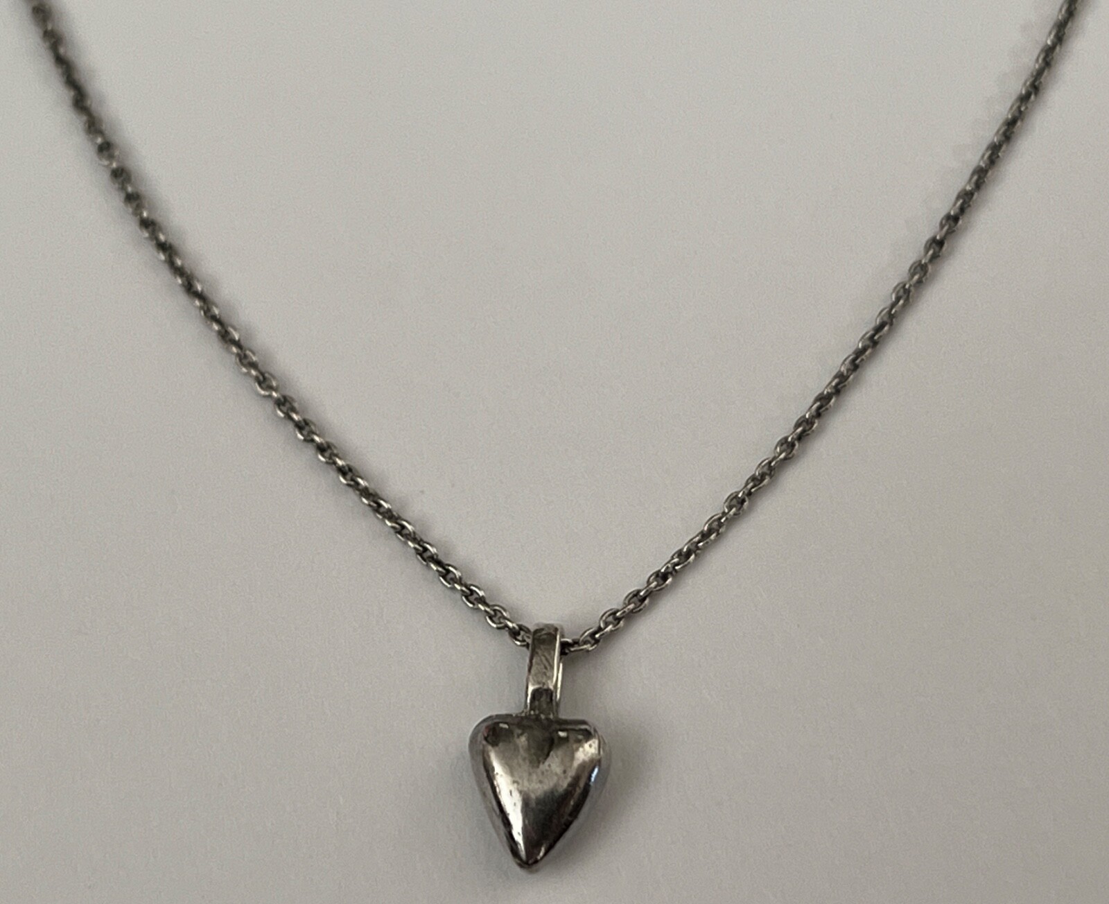 NWT Saint Laurent YSL Triple Heart Charm Silver Long Brass Chain Necklace $695