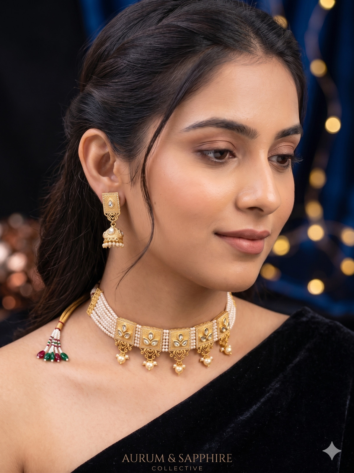 Choker Necklace Earring Set
