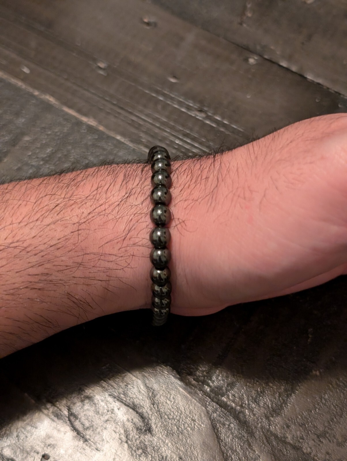 Fashion 6mm Natural Stone Beads Evil Eye Bracelet Handamde Hematite Turkish Evil