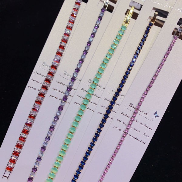 10PCS Bohemian Bracelet For Women Layered Dopamine Colorful Zircon Gift