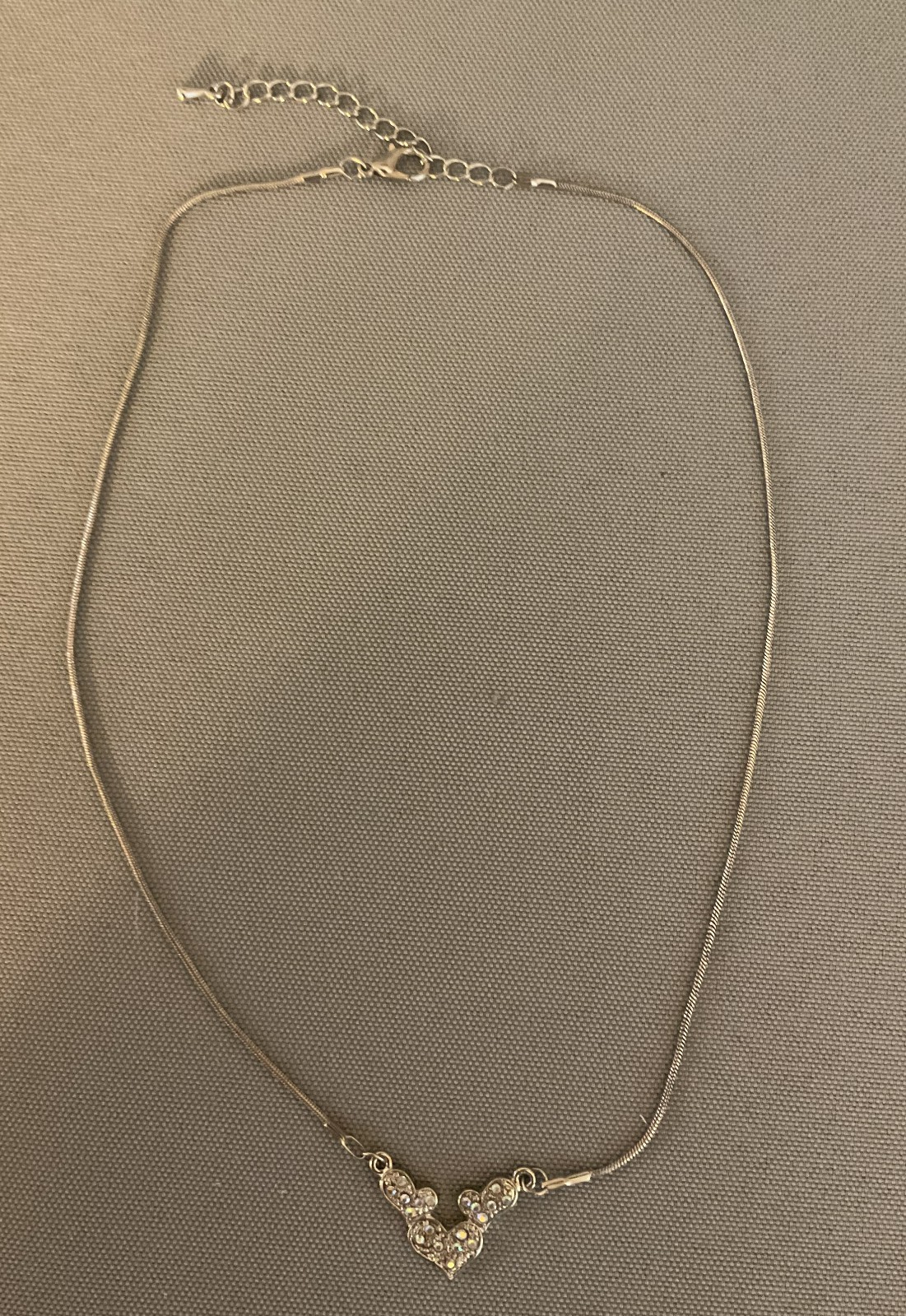 Triple Hearts Necklace Silver-tone 16” with 2.5″ extender