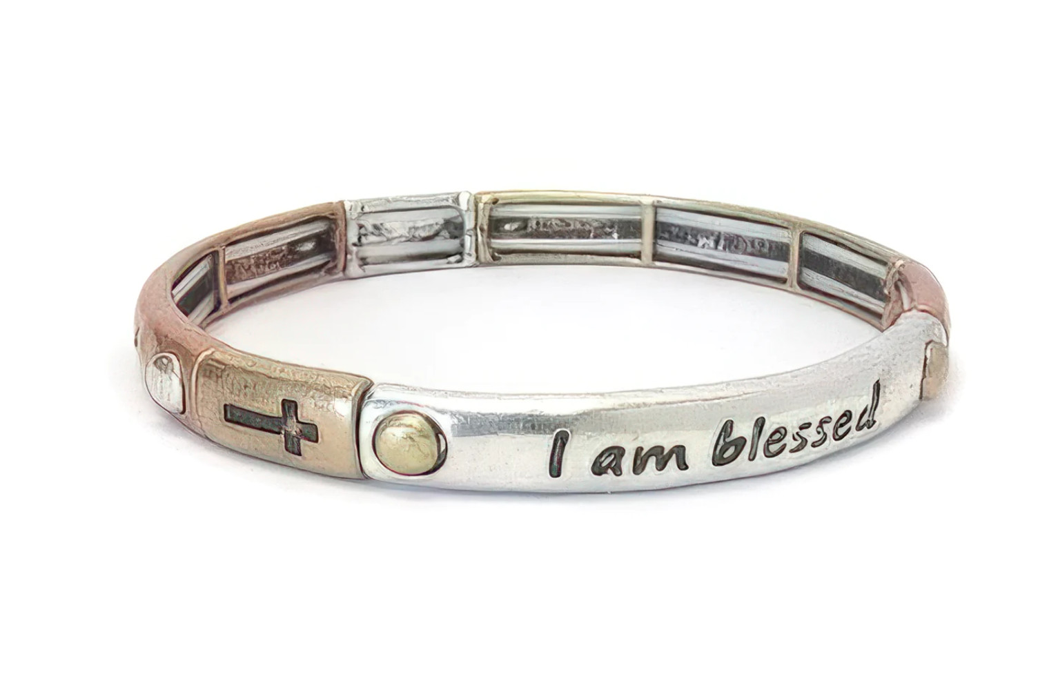 Metal Stretch Bracelet “I Am Blessed”