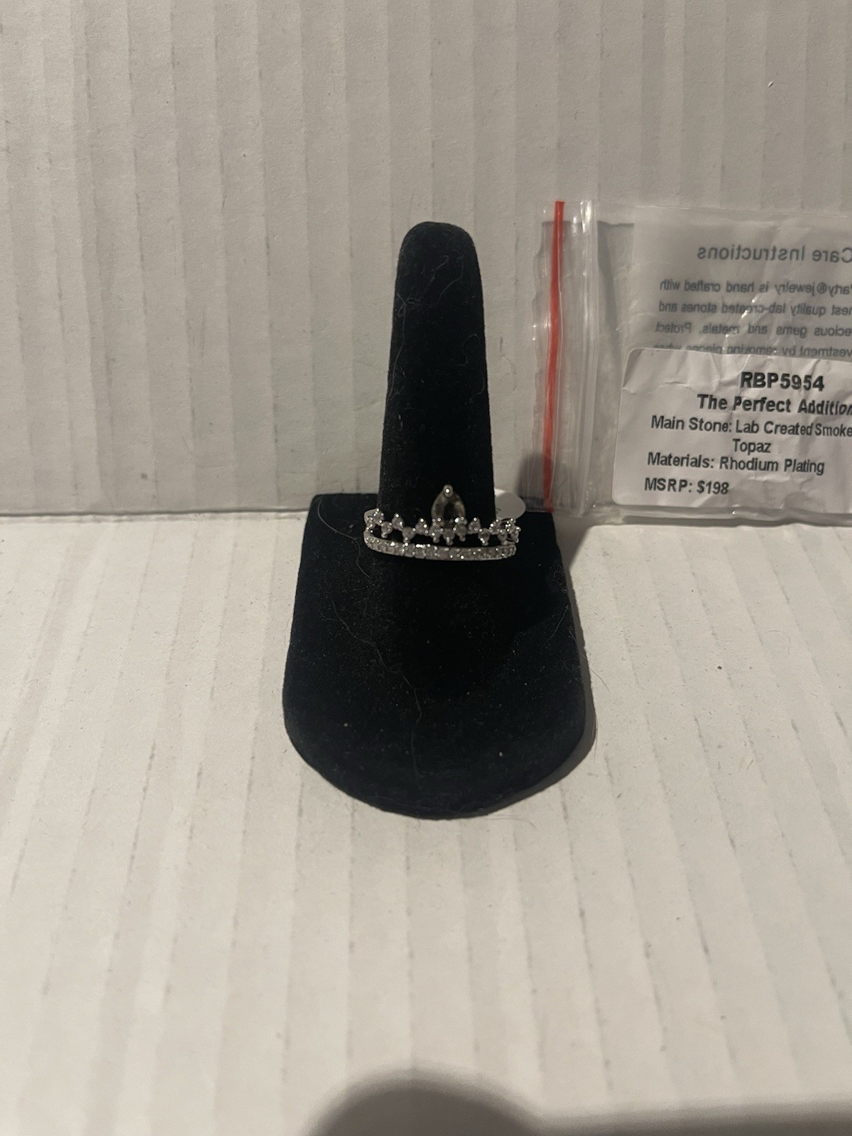 Bomb Party OG 2024 Ring Size 8 The Perfect Addition RBP5954 Rhodium Grey Topaz