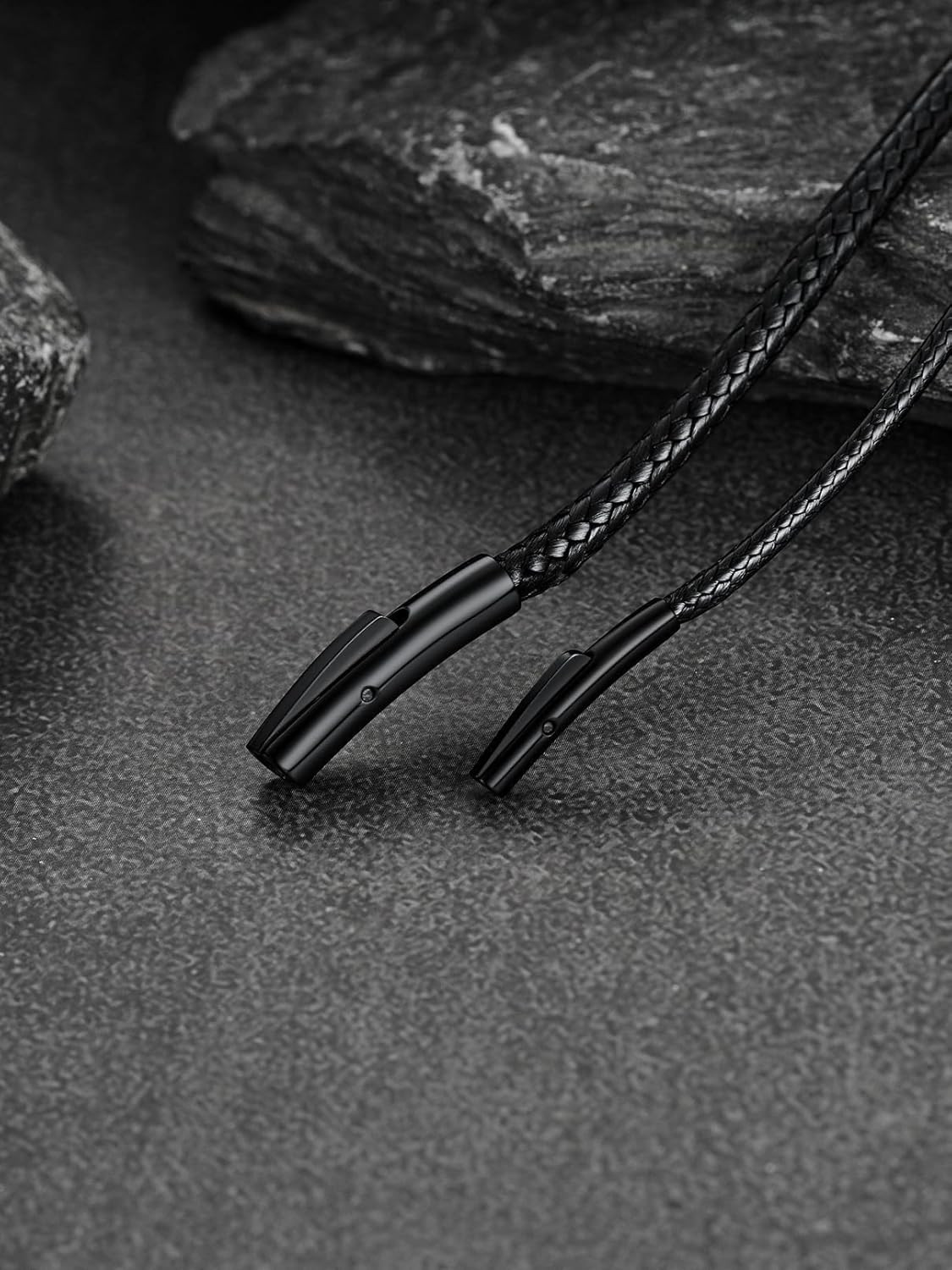 Braided Leather 2MM/3MM Necklace Cord for Men with Stainless Steel Snap Clasp…