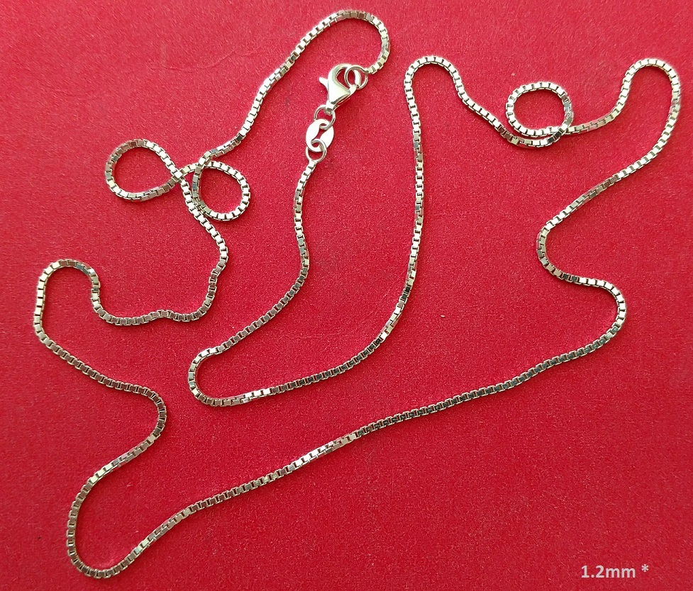 Box Chain — Sterling Silver — 1.2mm* — 24 inch* (Made in Italy) [BN]