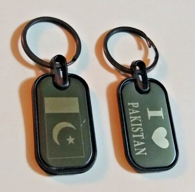 2 Pcs. I LOVE PAKISTAN KEYCHAIN # PKCP-Gift for all Occasions