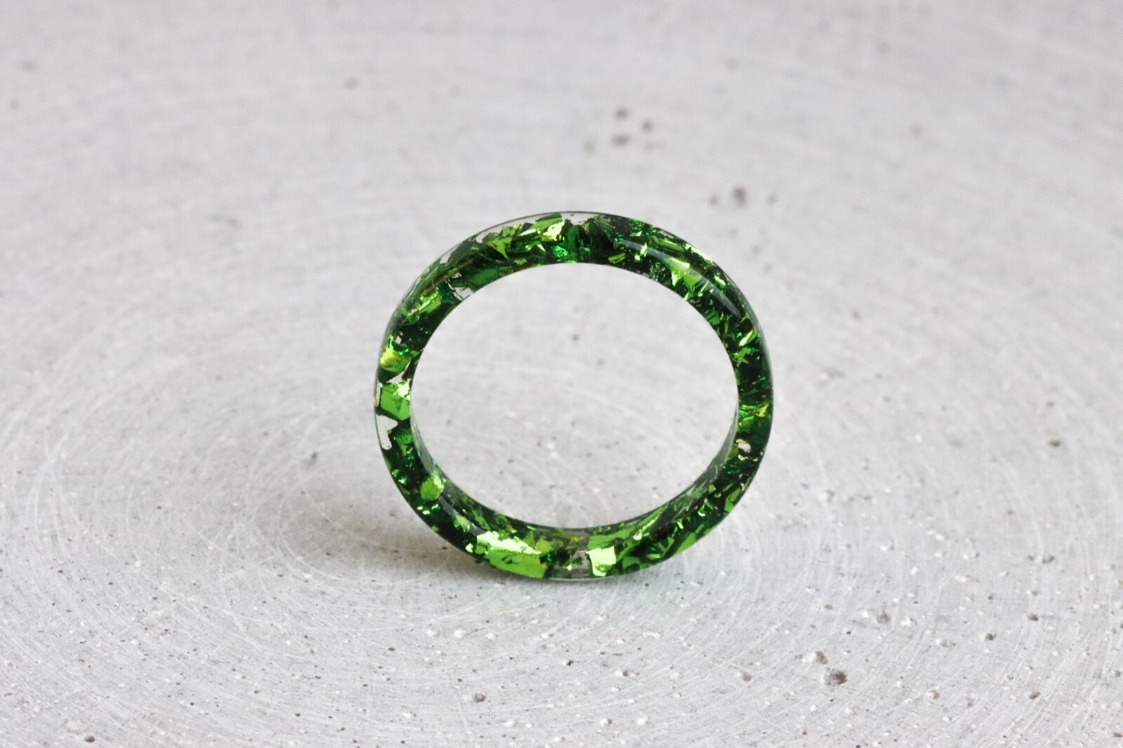 Set of 3 Resin Rings With Pink Green Purple Metal Flakes – Mother’s Day Gift