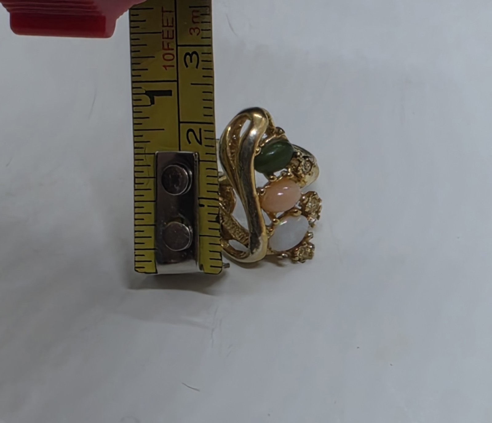 Vintage Ana BeKoach Cocktail Ring Multi Colored Cabochons 14K Gold Fill Size 6.5