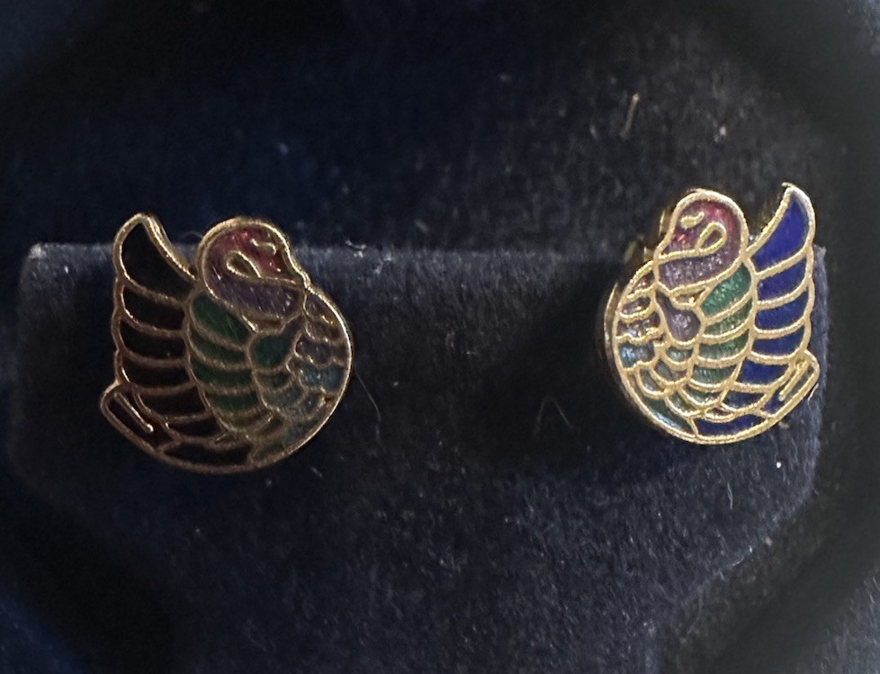 Lot of 2 Pairs of vintage cloisonné Earrings