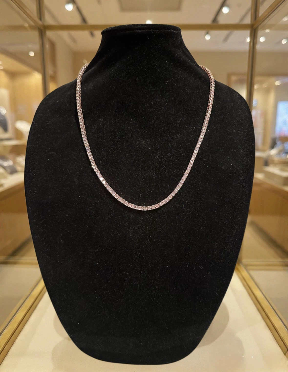4mm Tennis Chain Necklace 70ct Lab Sim VVS1 Diamonds 54g+ HEAVY ROSE Gold