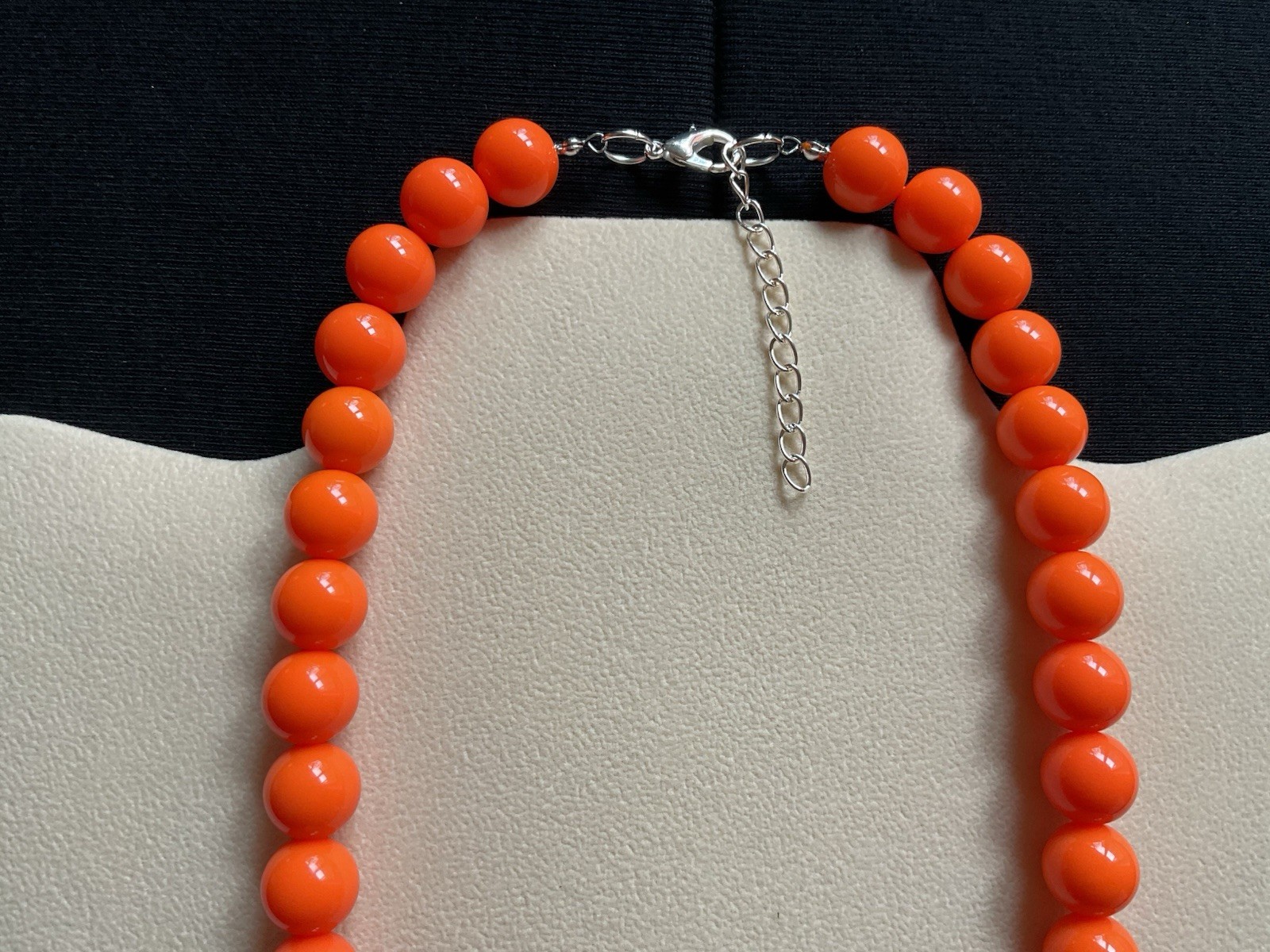 Chunky Orange And Pink Beads Adjustable Necklace