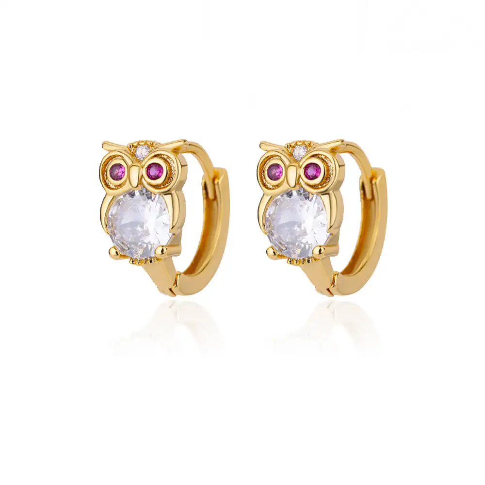 Huggie Hoop Earrings Women Gold Stainless Steel CZ Trendy Snowflake Flower