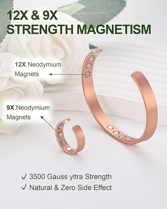 Copper Bracelet for Men and Women, 99.9% Solid Copper Magnetic Bracele