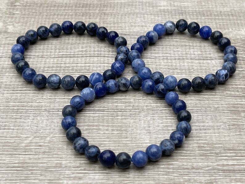 Lapis Lazuli Smooth Round Natural Gemstone 8mm Beads Gemstone Bracelet