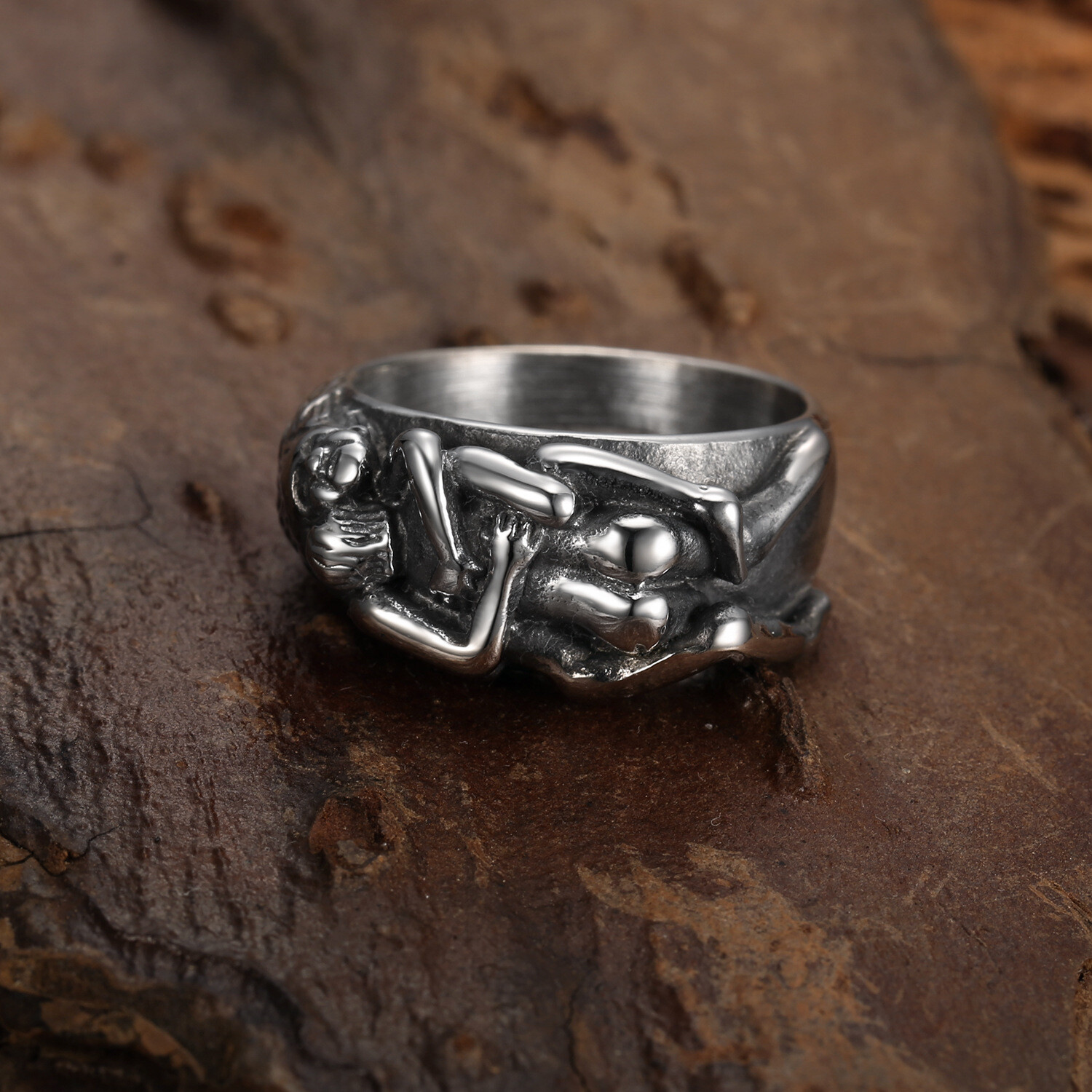 Gothic Different Sexual Position Ring Stainless Steel Unique Men Women Sexy Ring