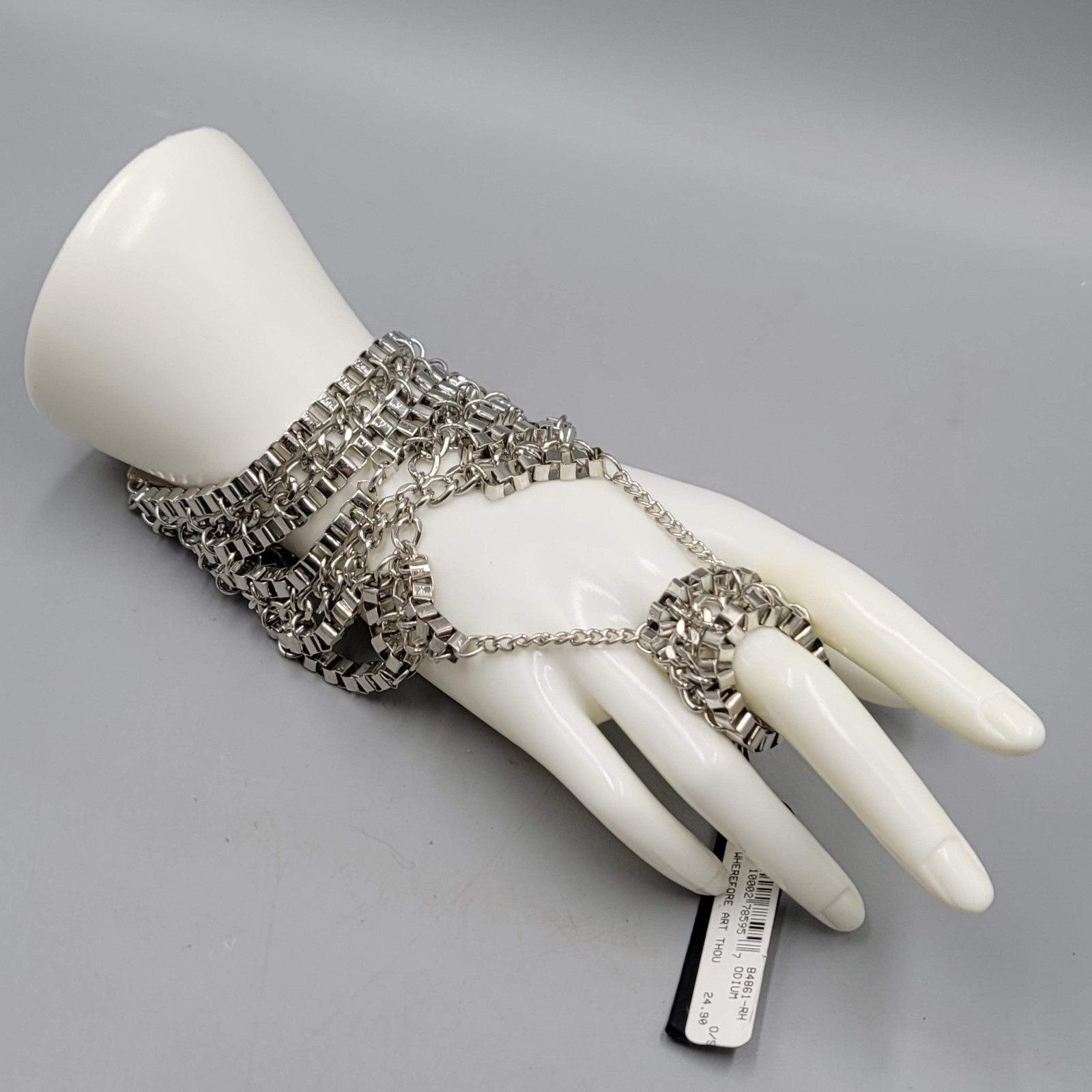 NWT AKIRA CHICAGO Slave Bracelet Silver tone Chain Punk Rock LUCIA Adj NEW