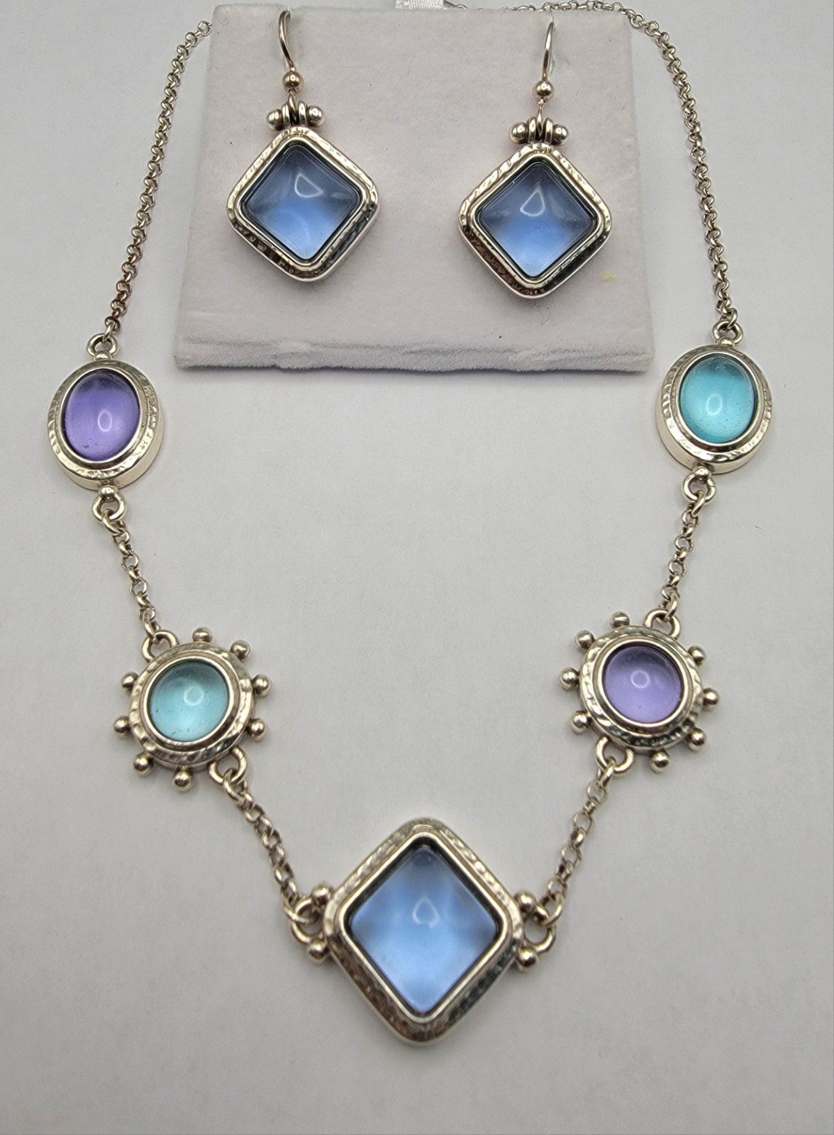 Brighton Jules Short Necklace Hinged Earrings Set Roman Artifacts Design