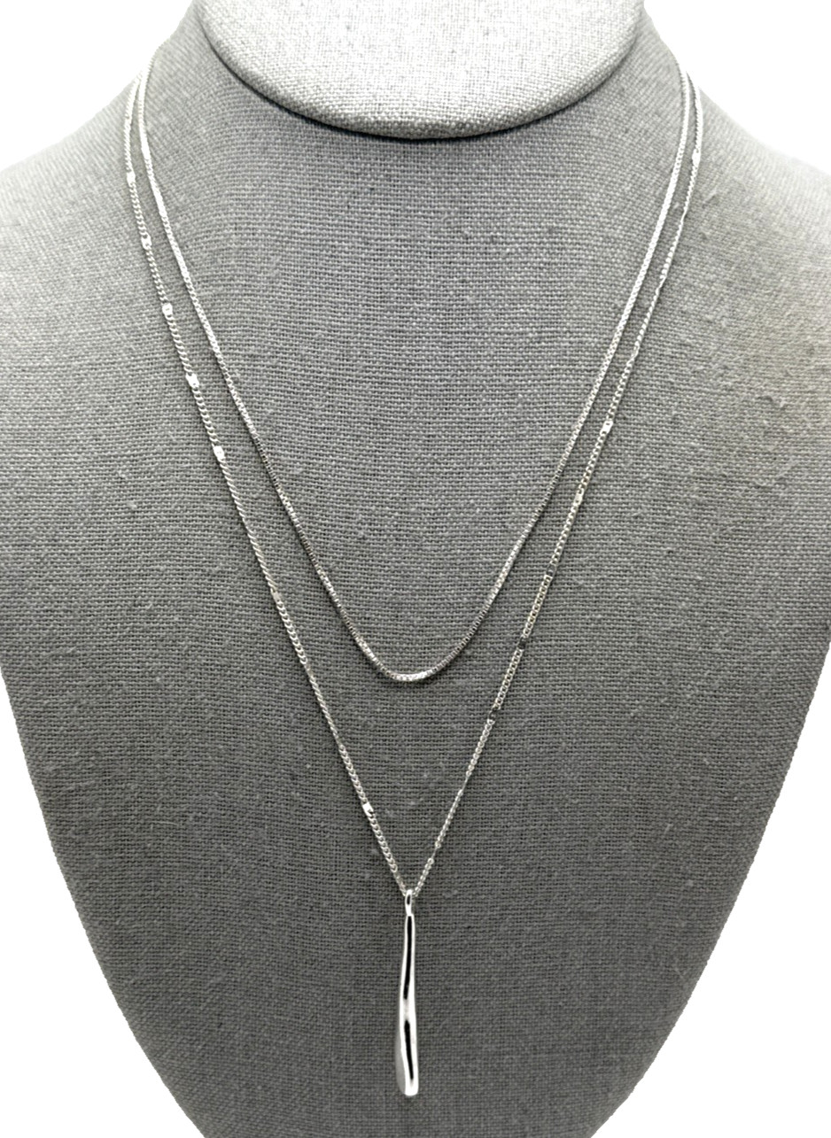 Jenny Bird Leana Pendant Necklace Silver Dipped Minimalist Statement 18″