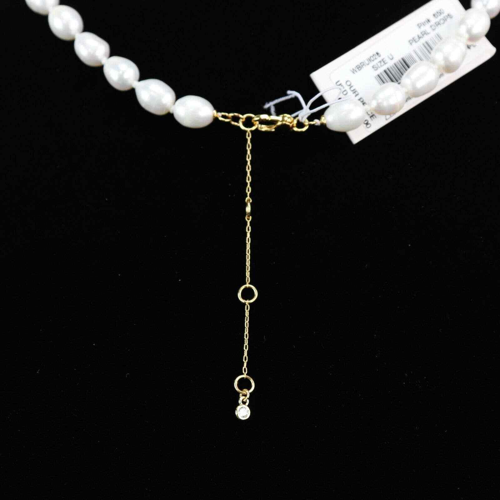 Kate Spade Gold-Tone Freshwater Pear (8-10mm) & Semi-Precious Pink Jade Strand