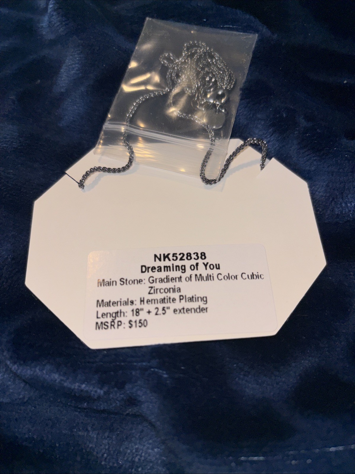Bomb Party Necklace “Dreaming Of You” NK52838 Multi Color Cz. Hematite Plating