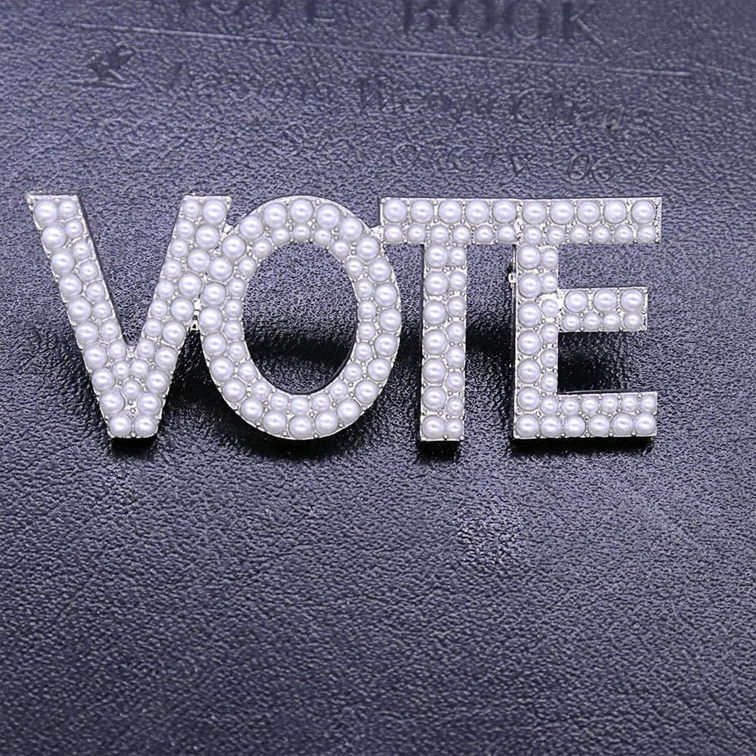 Social Gifts Pearl Letter Vote Pin Brooch Paraphernalia Graduation Jewelry