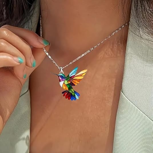 Hummingbird Necklaces for Women Necklace and Earrings Colorful
