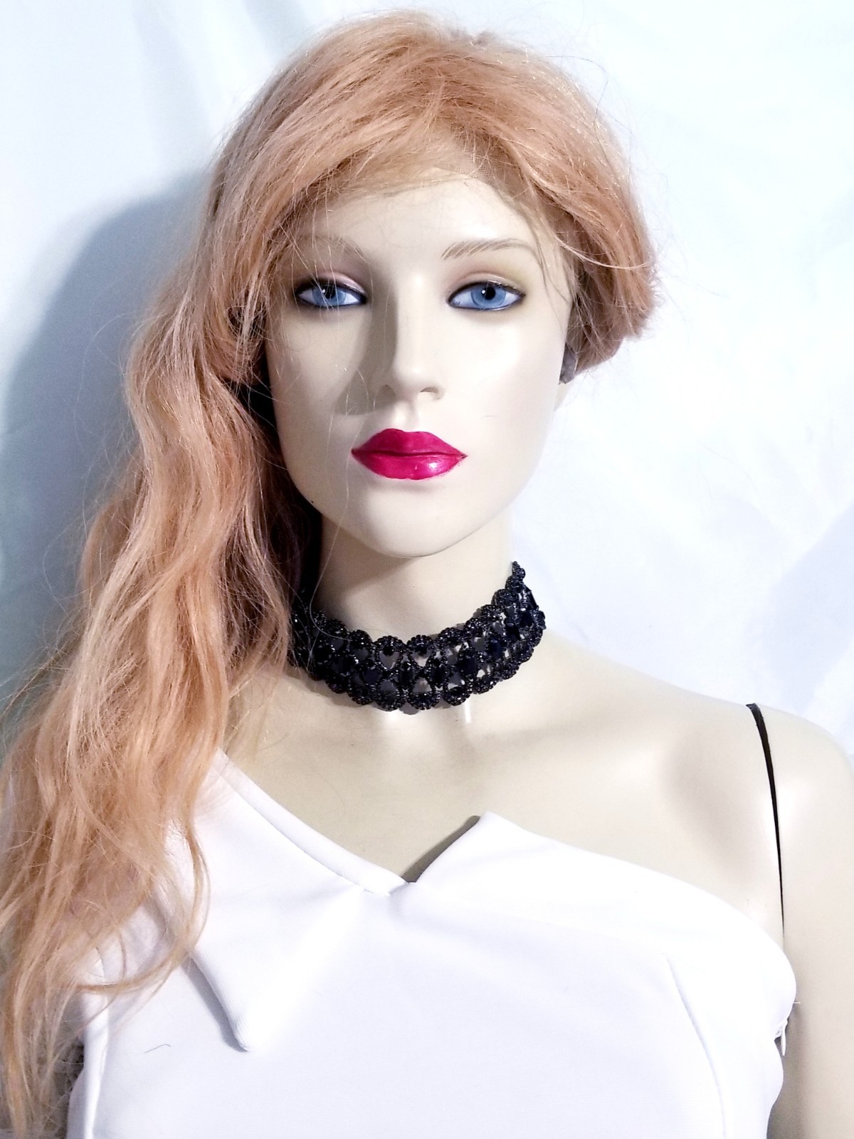 Black Gothic Rhinestone Choker Necklace Collar Prom Pageant Jewelry