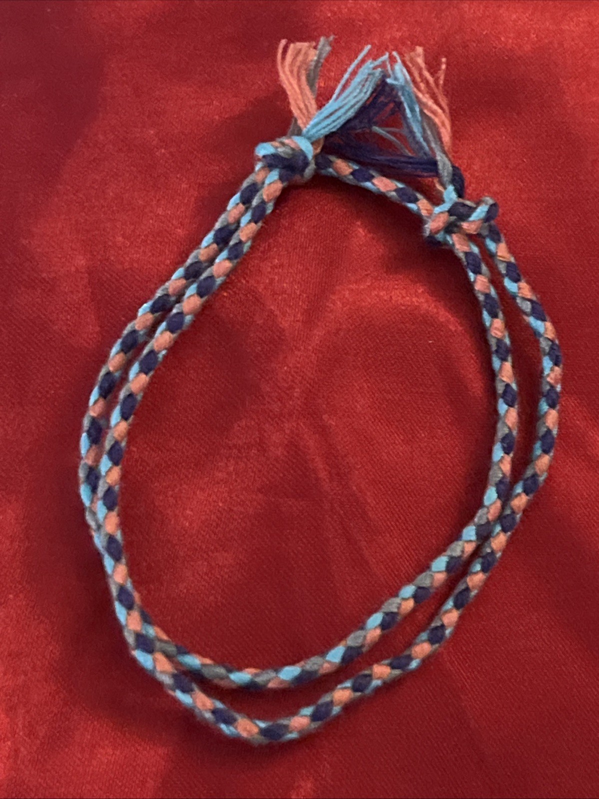 NEW BOHO BRAID THREAD FRIENDSHIP BRACELET ADJUSTABLE KNOT PURPLE PEACH AQUA NIP