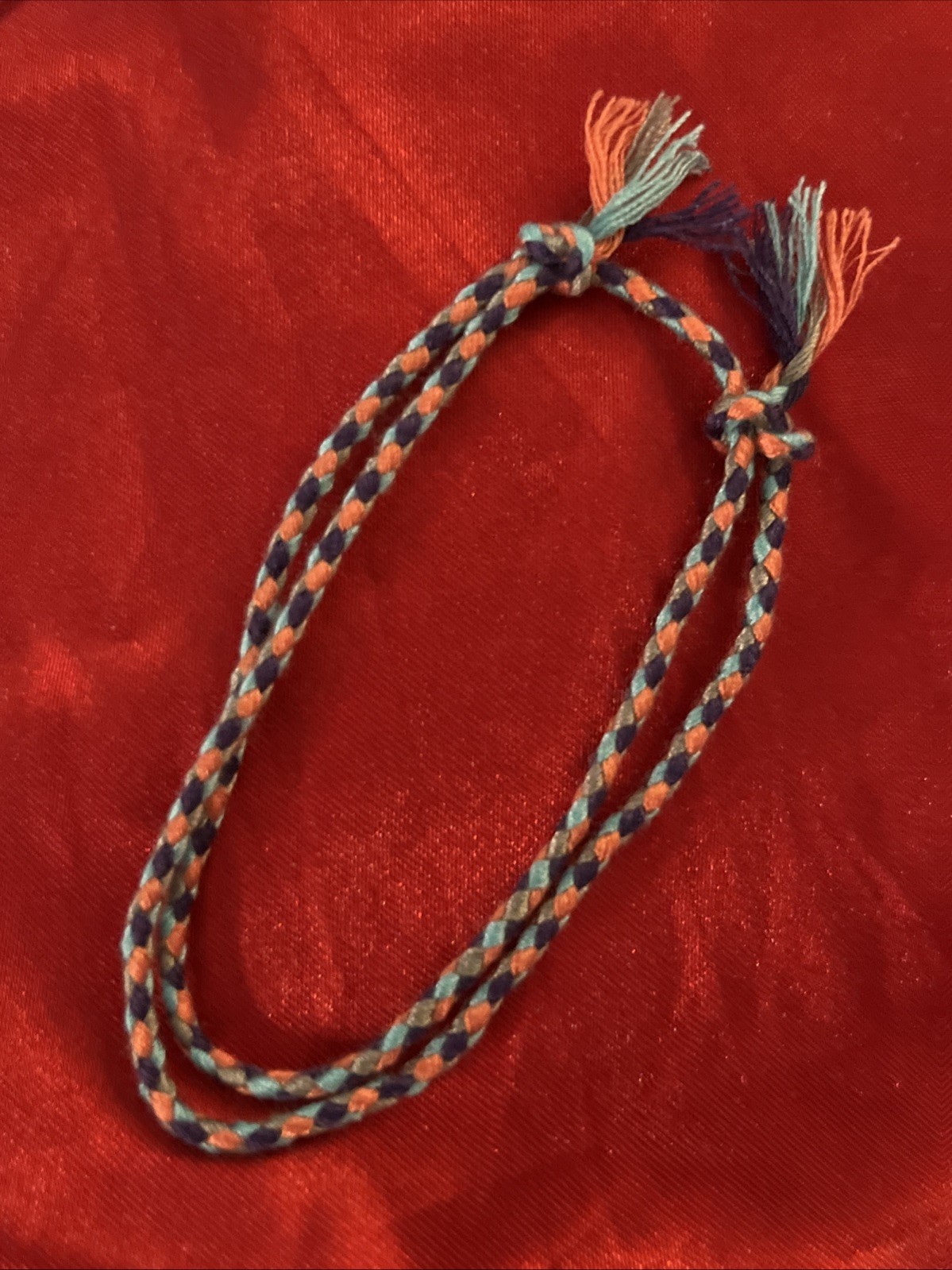 NEW BOHO BRAID THREAD FRIENDSHIP BRACELET ADJUSTABLE KNOT PURPLE PEACH AQUA NIP