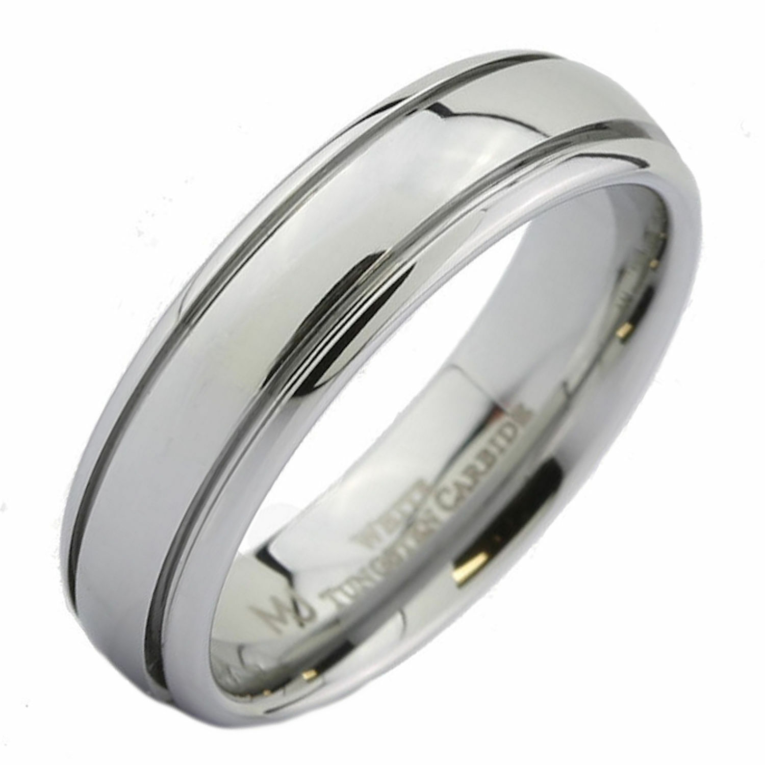 Tungsten Carbide Wedding Ring 6mm 2 grooves many styles Black too