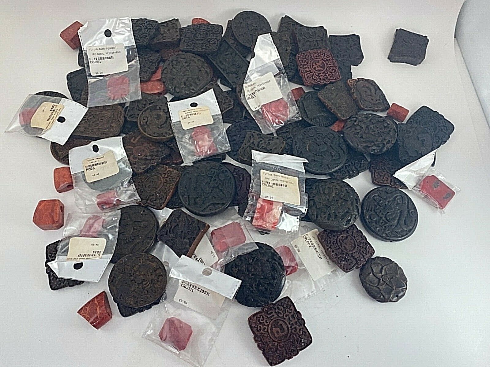 100 ~ Lot of Various Pendants ~ Sizes Colors Shapes and Styles Vary ~ Box 294G