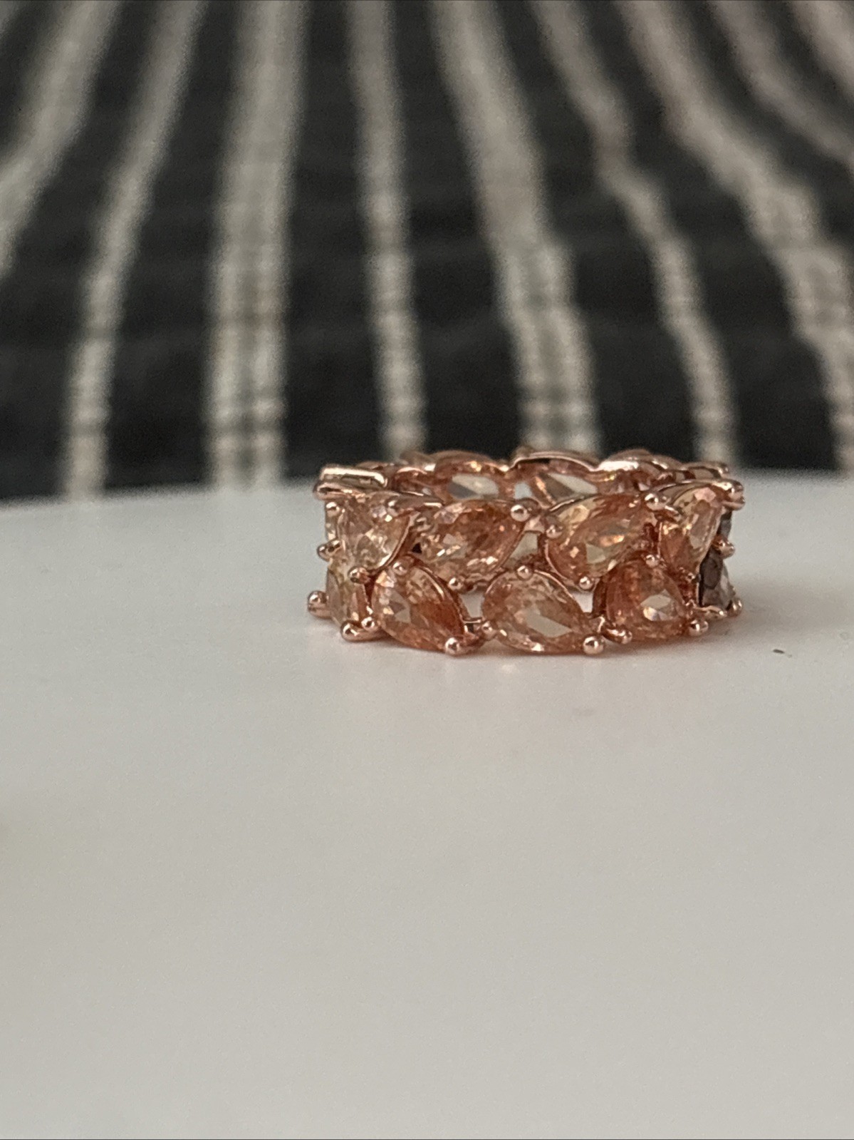 Bomb Party Size 5 RBP7773 The Scattered Band Smokey Topaz CZ RG Plating